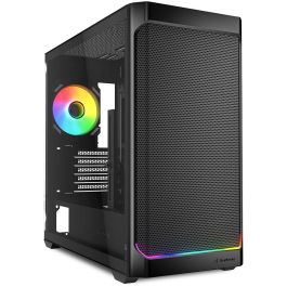 Sharkoon MK4W RGB Micro-ATX Caja PC | Negro con Panel Lateral de Cristal y Ventiladores RGB