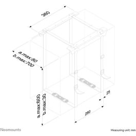 Neomounts CPU-D025BLACK Soporte CPU PC Escritorio Universal para Torres y Sobremesa, Altura 3-60cm, Ancho 8-70cm, 20kg, Negro