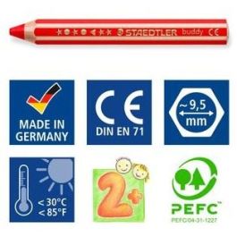 STAEDTLER 140 Lápices de Colores Noris junior Suaves, Multicolor, Madera, Set de 6 Piezas, Sacapuntas Incluido, para Niños +2 Años