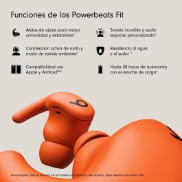 Apple Beats Powerbeats Fit Auriculares Inalámbricos Deportivos Cancelación Ruido IPX4 Naranja Eléctrico