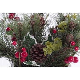 DKD Home Decor Decoración Navideña Luminosa Tradicional LED, de MDF, Verde y Blanco, Medidas 25x25x33 cm (Pack de 2)