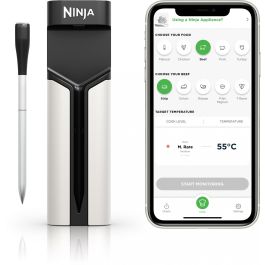 Ninja WP100EU Termómetro digital Bluetooth ProChef, resistente al calor y agua, de acero inoxidable y silicona