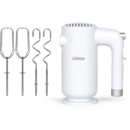 Livoo Batidora Eléctrica LIV1713288606220, 250 W, 5 Velocidades y Función Turbo - Blanco