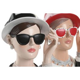 DKD Home Decor Figura Moderna de Resina Rojo y Negro 14 x 27 x 17.5 cm (2 Unidades) Decoración Chica