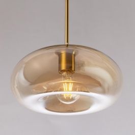 SKD-P80133 Lámpara Colgante de Cristal Comodoro Rivadavia Esférica Azulada Diseño Clásico Años 20 Casquillo E27