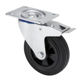 Ruedas Alex Rueda Giratoria con Placa, Eje Liso y Freno Ø 10 cm Negro, Poliamix - Goma, Carga Máx. 80 kg Precio: 11.49999972. SKU: B128TKVJHP