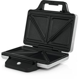 WMF Sandwichmaker Lono 0415150011 – 800W, Antiadherente, Fácil de Limpiar, Acero Inoxidable, Negro/Plata