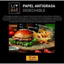 My Bar Papel Antigrasa Color Kraft 20 cm x 20 cm, Paquete de 50 Hojas (24 Unidades) My Bar Papel Antigrasa Color Kraft 20 cm x 20 cm, Paquete de 50 Hojas (24 Unidades)
