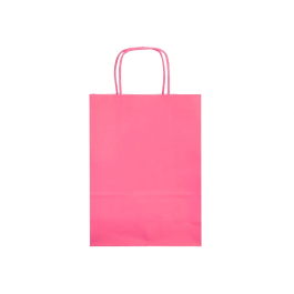 Q-connect Bolsa Papel Celulosa Rosa XS con Asa Retorcida 180x240x80 mm (Pack 25)