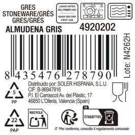 Plato Gris Almudena 19.5 cm - Inde (24 Unidades) Plato Gris Almudena 19.5 cm - Inde (24 Unidades)
