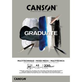 Bloc De Dibujo Canson Graduate Mix Media Encolado Gris Doble Cara A3 220G 30H 5 unidades Precio: 52.88999976. SKU: B1543T8FTE