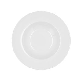 Bidasoa Plato Hondo Porcelana Glacial Ala Ancha 23,5 cm, 6 Unidades, Blanco, Hostelería Alta Resistencia, Apto Lavavajillas y Microondas
