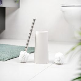 Inde Escobilla WC Confortime Estándar de Acero Inoxidable para Baño, Duradera y de Fácil Limpieza, 36 x 8 cm (24 Unidades)
