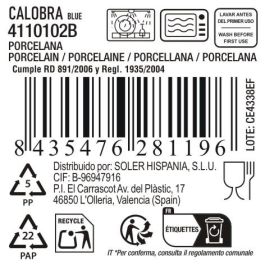 Plato Postre Calobra Azul 21.3 cm - Inde (24 Unidades) Plato Postre Calobra Azul 21.3 cm - Inde (24 Unidades)