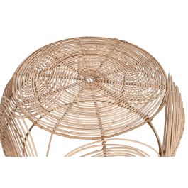 DKD Home Decor Mesita Auxiliar Tropical Marron Claro 80 x 40 x 80 cm Set de 2