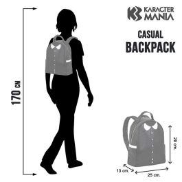 Wednesday Miércoles Mochila Casual Varsity Negro 6L Urbana con Compartimento y Bolsillos Laterales