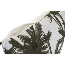DKD Home Decor Cushions 2c25 Cojín Boho Algodón Blanco Verde 45 x 45 cm (2 Unidades) con Cremallera