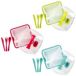 Cook Concept Fiambrera Take Away Con Plato Y Cubiertos Colores Surtidos