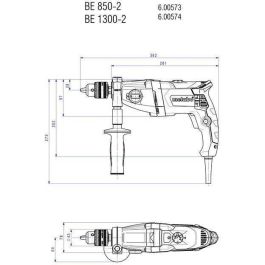 Taladro - METABO - BEV 1300-2 - Cartón - Portabrocas con llave - Llave portabrocas Taladro - METABO - BEV 1300-2 - Cartón - Portabrocas con llave - Llave portabrocas