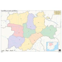 Mapa Mudo Erik Color Politico Castilla Y Leon 50 unidades Precio: 5.79000032. SKU: B192873LSW