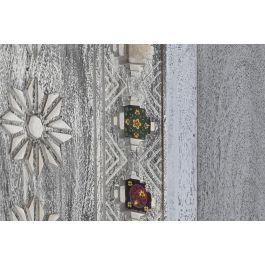 DKD Home Decor Armario Estilo Indio de Mango Hecho a Mano Blanco Gris Multicolor 2 Puertas 2 Estanterías 90x38x150 cm DKD Home Decor Armario Estilo Indio de Mango Hecho a Mano Blanco Gris Multicolor 2 Puertas 2 Estanterías 90x38x150 cm