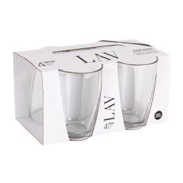 LAV Set 4 Vasos Vega "B" 415 cc Medidas 9x9x12 cm (12 Cajas)