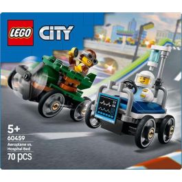 Juego de construccion coches de carreras: avión vs cama de hospital lego city great vehicles Juego de construccion coches de carreras: avión vs cama de hospital lego city great vehicles