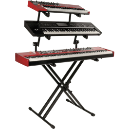 QUIKLOK Soporte Teclado Ql623 Formato "X" Doble Perfil Acero 3 Niveles Ajustable 120kg Negro Plegable