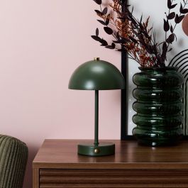 Home Deco Factory Lámpara De Mesa Recargable Verde Metal