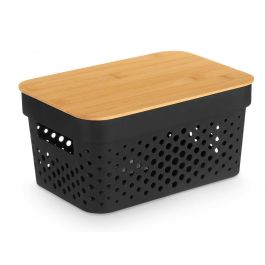 Caja Multiusos Perforada Tapa Bambu Peq Negra 12Cm Kinvara (8 Unidades) Caja Multiusos Perforada Tapa Bambu Peq Negra 12Cm Kinvara (8 Unidades)