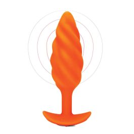 Plug Vibrador Anal B-Vibe Swirl Texture Naranja