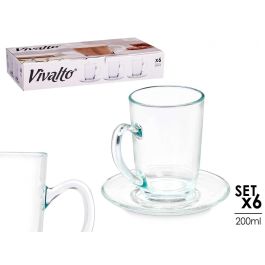 Taza Vidrio Cafe Con Leche 200Ml Con Plato Vivalto 10CM (24 Unidades) Precio: 38.50000022. SKU: B18FEK9L6G