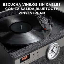 Victrola Tocadiscos Century con reloj Negro