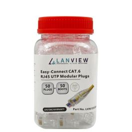 Lanview RJ45 UTP plug Cat6 for AWG23-24 stranded/solid conductor Easy-Connect 50 pcs box Lanview RJ45 UTP plug Cat6 for AWG23-24 stranded/solid conductor Easy-Connect 50 pcs box