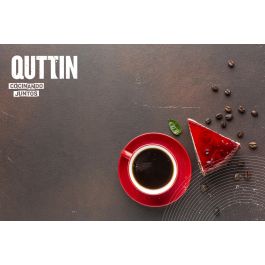 Quttin Cafetera Roja para 9 Tazas, de Acero Inoxidable y Aluminio, Compatible con Inducción (6 Unidades)