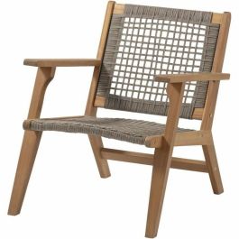 Bora Sillón de Jardín Bajo de Madera de Acacia con Certificación FSC y Resina de Mimbre - Medidas: An. 60 x Pr. 76 x Al. 73 cm