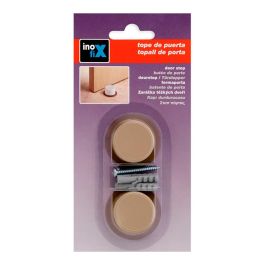 Inofix Tope de puerta con tornillo, PVC, beige, blister 2 unid.