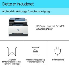 HP 3302fdn Color LaserJet Pro MFP - Impresora Multifunción Láser Color, Escáner, Copiadora de Alta Calidad, Fiable, para Empresas con TerraJet