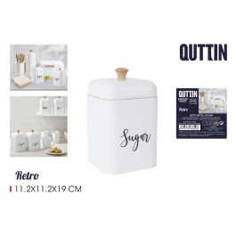 Quttin Bote de Metal Retro para Almacenar Azúcar en Cocina, 11.2 x 11.2 x 13.5 cm (12 Unidades)