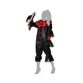 Disfraz Adulto Payasa Negra Terrorífica con Mono Largo y Volantes para Halloween Mujer Talla M-L