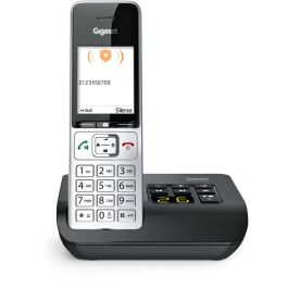 Gigaset COMFORT 500A Teléfono DECT/analógico con contestador automático y pantalla a color - Negro/Plata
