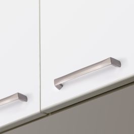 Emuca Lote de 10 tiradores para mueble Cantón, L142mm, intereje 128mm, Zamak, Níquel satinado