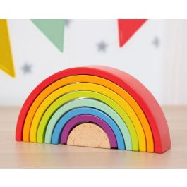 Juguete Arcoíris Waldorf Grande de Madera Educativo Montessori +18 Meses