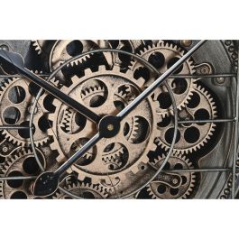 DKD Home Decor Reloj Pared Vintage Plateado Dorado de Hierro y Cristal 66.5x66.5x8.5 cm