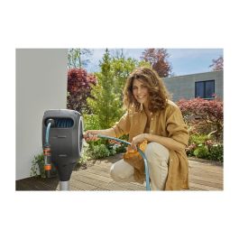 Gardena 18607-20 Caja Manguera Terrassen-Schlauchbox RollUp S (Blanco) 15 m Negro Manguera Flexible Resistente a Heladas Boquilla Incluida
