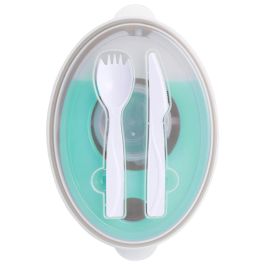 Day Fiambrera con Cubiertos y Aro Refrigerante, 1500 ml, Ideal para Llevar y Comer en Cualquier Lugar