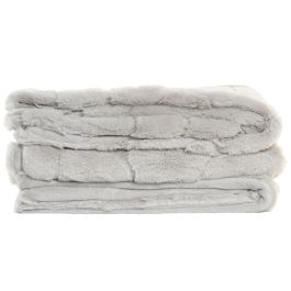 DKD Home Decor Manta Urban de Poliéster 880 gsm Gris Claro 170 x 130 cm para Sofá (2 Unidades)