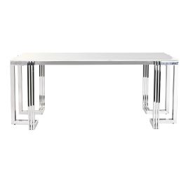 Mesa Comedor Moderno DKD Home Decor Plateado Blanco 90 x 76 x 180 cm