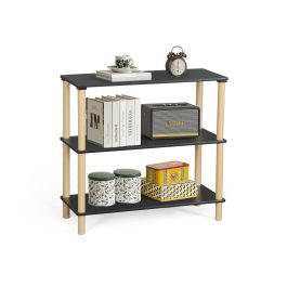 Inde Estantería Madera Rectangular 3 Niveles Negra 9.56 kg