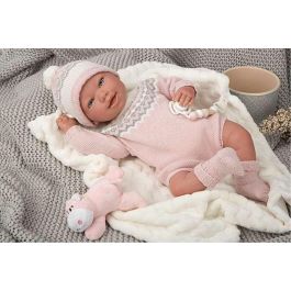 Muñecas Arias Muñeca Reborn Anais 45 cm con Manta y Peluche